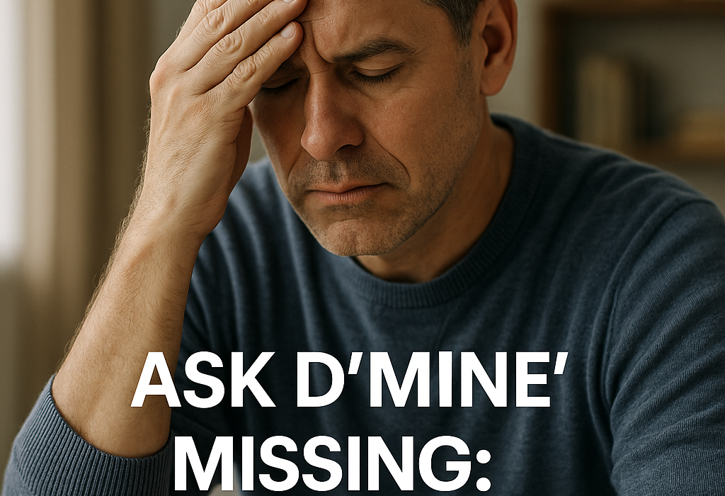 Ask Dmine logo with a question mark, symbolizing its missing status